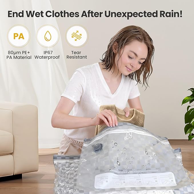Vacuum Bags for Travel with Rechargeable Digital Display air Pump,18 PCS Combo Travel Size Vacuum Seal Bags for Luggage and Suitcase,Space Saver for Clothes,Home Storage