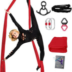 PRIOR FITNESS Aerial Silks Set, Professional Thicker Low Stretch Fabric 9/15/20 Yards Aerial Silk Swing Set with Hardware Guide, Yoga Starter Kit For Home, Aerial Yoga Hammock, Silks for Gymnastics, Antigravity Yoga, Inversion Exercise-All Levels