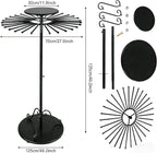 Black 360°Rotating Scarf Display Tie Rack Belt Hanger Shawl Hijab Stand, Boutique Retail Display Stand Home Organizer Holder for Commercial Clothing Store, Bedroom(49.2in, 30 Hanging Rods)