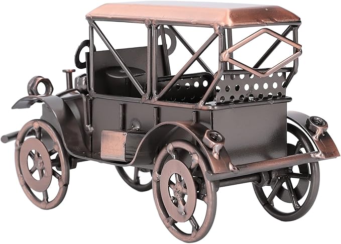 Pilipane Antique Vintage Car Model Iron Industrial Design Retro Classic Car Ornament for Home Decoration Collector Gift 20 x 11.5cm (Antique Brass)