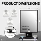 ToiletTree Products Fogless Shower Mirror - Anti-Fog Mirror - Adjustable Shaving Mirror with a Squeegee - Rust-Proof, Impact-Resistance Bathroom Shower Mirror - Tall