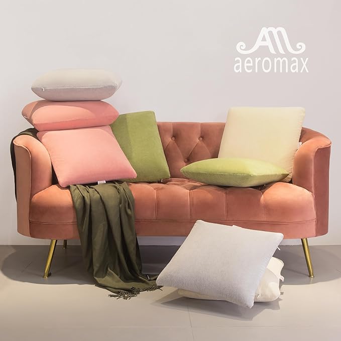 AM AEROMAX 12 × 20 Throw Pillow (Pack of 4) Memory Foam Pillow Insert - Rectangular Bolster for Decorative Cushion Bed Couch Sofa - Non-Deforming Over Time