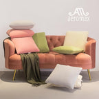 AM AEROMAX 20 ×20 Pillow Insert (Pack of 2) Memory Foam Throw Pillow Insert Sham Square for Decorative Cushion Bed Couch Sofa Without Deform After Longtime Use