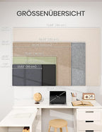 Fluxynara Large Bulletin Board, 59" x 35.4" Cork Board Alternative with 24 Safe Removable Adhesive Tabs, Foldable Felt Pin Board for Home Office, Classroom, Bedroom,Entryway for Walls—Oatmeal