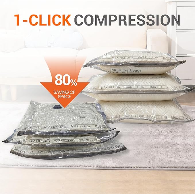 Vacuum Storage Bags for Travel with Electric Wireless Pump, Travel Compression Bags for Luggage, Space Saver for Backpack & Suitcase, 15 Pack Combo