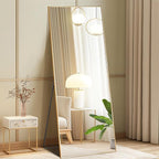 DUMOS 56"x15" Full Length Mirror, Full Body Mirror with Aluminum Alloy Thin Frame, Standing Mirrors with Leaning or Hanging, Suitable for Bedroom, Livingroom, Cloakroom, Gold