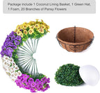 Ivydale 20 Bundles Fake Pansy Hanging Basket for Outdoor Decoration, Artificial Silk Pansies Hanging Plant, UV Resistant & Lifelike for Patio Garden (4-Mixed Color)