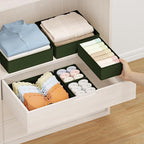 DIMJ Drawer Organizer Clothes, 12 Pack Dresser Organizer, Foldable Closet Organizers and Storage, Fabric Dresser Bins, Drawer Dividers for Nursery, Baby Clothes, Underwears, Sock (Green)
