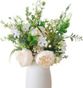 idyllic 6 Pack Artificial White Rose Stems for Spring Wreaths Front Door Decor Bendable Realistic Fake Roses for DIY Floral Arrangements Vase Centerpieces and Home Wedding Decoration