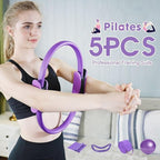 Women's Essential Pilates Set, Including 5 Accessories, Pilates Ring Boot Strap, Women's Yoga Set, and gluteal Yoga Ball Boot Strap
