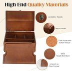 Large Bamboo Storage Box with Removable Tray Kit - Decorative Box Set, Glass Jars, and Accessories Wooden Storage Kit and Accessories Tool.Birthday Gifts
