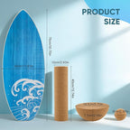 Surf Balance Board Wooden Balance Board,3 Modes Wobble Board Trainer with Roller, Exercise Balancing Stability Trainer for Improve Balance, Surf Trainer & Sports Trainer Wobble Board