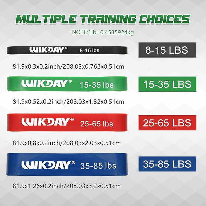Resistance Bands, Pull Up Bands, Workout Bands for Exercise, Thick Heavy Resistance Band Set with Door Anchor, Elastic Bands for Body Stretching, Training at Home/Gym for Men & Women