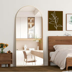 Full Length Mirror 71"x25" Arch Mirror Floor Mirror with Stand Wall Mirror Gold Arched Full Body Mirror Standing Hanging or Leaning Against Wall Bedroom Mirrors for Entry, Living Room