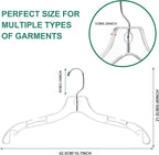 Quality Clear Hangers 12 Pack - Crystal Hangers for Clothes - Durable Plastic Hanger Set - Invisible Dress for Suits - Heavy Duty - Nonslip Coat and Shirt (Clear, 96 Pack)