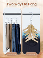 HOUSE DAY White Magic Plastic Hangers Space Saving Organizers and Storage Clothes Hanger Multi Hangers Sturdy Wardrobe Closet for Heavy Clothes, Dorm Room Bedroom Home RV Car Camper Essentials 20 Pack