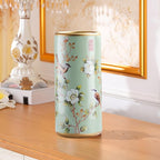 Ceramic Umbrella Stand Living Room Floor-Standing Freestanding Cane Chinese Umbrella Stand Multifunctional Painted Porcelain Vintage Ceramics Flower Vases for Home Office Entrance Indoor(B)