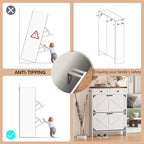 Shoe Cabinet with 2 Flip Drawers, Hidden Shoe Storage Cabinet with 2 Pull-Out Drawers, Farmhouse Shoe Organizer for Entryway, Narrow Shoe Rack for Front Door Entrance, White
