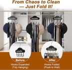 Belt Organizer,2 PCS Belt Hanger for Closet,Tie Organizer for Men,Rotatable Sturdy Shirt Hangers with 8 Hooks,Tie Rack for Belt, Bra, Tank Top, Tie, Hat, Purse,Black