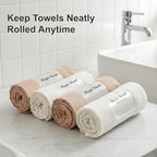 8 Pack Self-Adhesive Clothes Organizer Straps, Reusable Clothing Storage Bands for Shirts & Towels, Fabric-Safe Closet Organizer Straps for Drawer & Luggage Packing (Large)