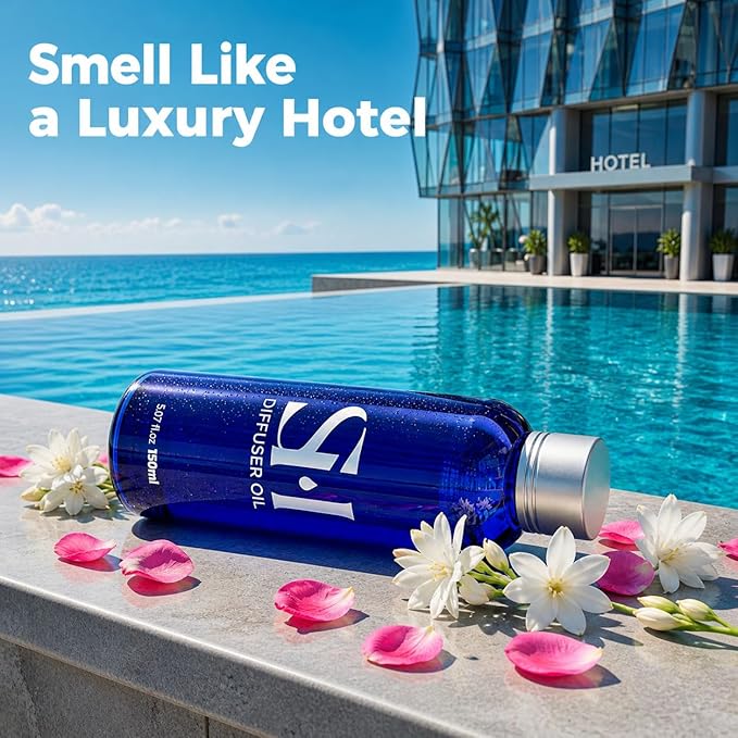 White Tea WT11 Hotel Scent Diffuser Oil | 5.07 Fl oz (150 ml) - Waterless Diffuser Oil Refill & Highly Concentrated Fragrance Oil, Diffuser Oil Scents Luxury, Hotel Oil Diffuser