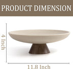 LIN CHUAN Large Decorative Bowl, Modern Resin Pedestal Bowl for Home Decor, Stylish Fruit Bowl for Kitchen Counter, Chic Key Holder for Entry Table, Brown