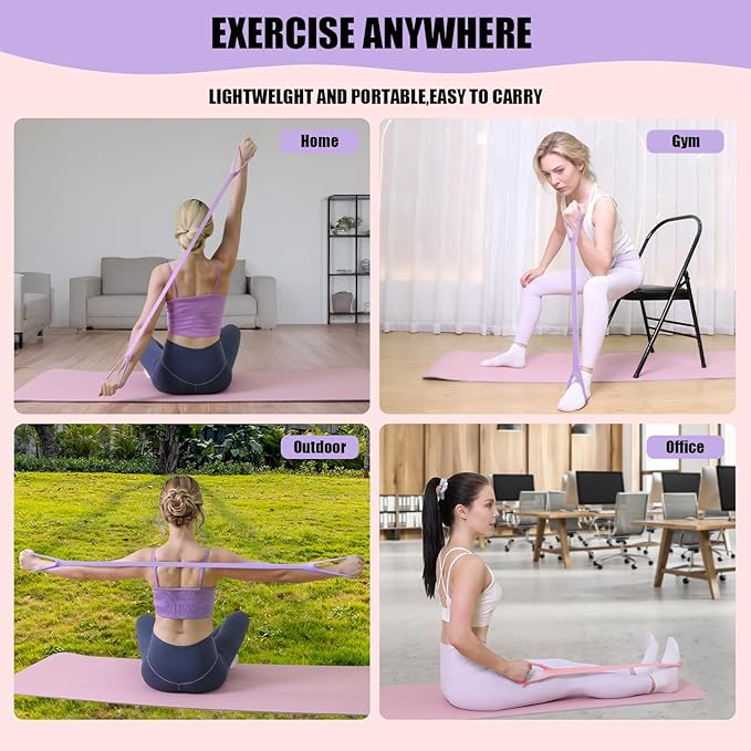 Figure 8 Resistance Bands, 8-Shaped Exercise Band for Women Arms Shoulder Back Legs Stretching Pilates Yoga