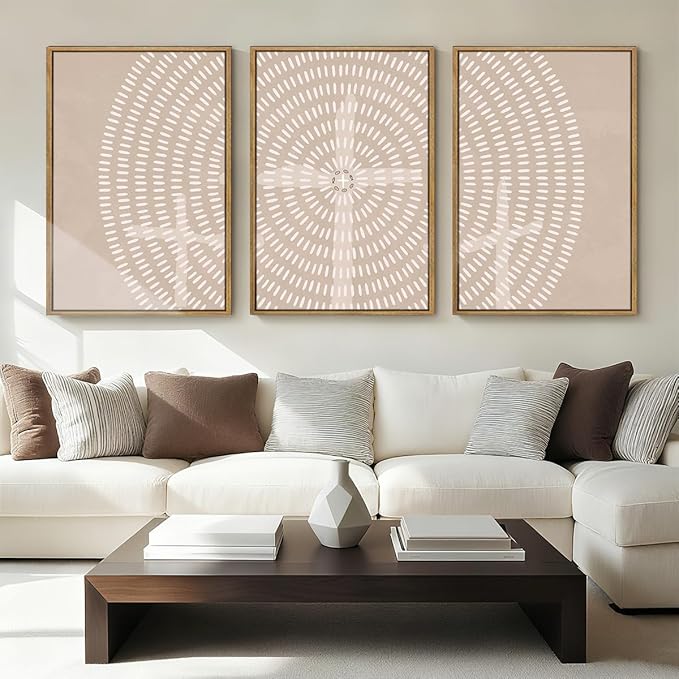 Christian Framed Canvas Wall Art Modern Jesus Wall Decor Abstract Wall Art Set of 3 Jesus Feeds The 5000 Artwork Christian Pictures Modern Religious Wall Paintings for Living Room Bedroom Office Farmhouse 24x36 Inch