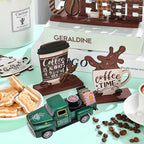 Coffee Bar Decor Vintage Mini Metal Pickup Truck Decorations with Book Accessories for Coffee Station, Farmhouse Tiered Tray Table Decorations for Home Kitchen, Office, Cafe