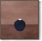 Framed Neutral Abstract Wall Art for Living Room, Mid Century Modern Black and Brown Still Life Canvas Artwork for Walls, Minimalist Pictures Wall Decor for Bedroom Hallway Home Office, 24x24 Inch