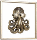 JJALIGHTS Exquisite Resin Animal Head Wall Sculpture (Gift Metal Frame) - octo Imitation Copper Vintage Decor for Living Room, Bedroom & Office | Decorative Wall Hanging Art (Octopus)