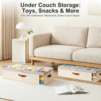 Under Bed Storage Bins - 98L Height-adjustable Under Bed Storage Containers, Compression Blanket Storage Comforter Storage Sweater Storage, Clothes Storage Bins With Clear Window, 3 Pack Beige