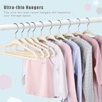BAGAIL 50 Pack Kids Velvet Hangers 11 Inches Children's Clothes Hangers Non-Slip Baby Hangers for Infant/Toddler (Ivory)