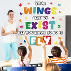 gisgfim Classroom Bulletin Board Decoration Set Wall Door Decor Colorful Classroom Decorations for Kindergarten Preschool Elementary Middle School(Your Wings Already Exist)