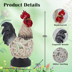 Spring Rooster Snow Globe Decor with 6H Timer, Swirling Glitter Rooster Snowglobe Decorations, USB/Battery Operated, Rooster Glitter Globe for Spring Holiday Home Decor and Gift