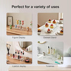 OVNTHYK Acrylic Risers 10 Pcs (2 Sets) – Large Display Risers, Clear Perfume Organizer Stands for Figures, Jewelry, Decorations, Cupcakes & Dessert Table Display