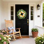 Summer Wreath for Front Door, 24 Inch Summer Wreath Floral with Peony Ranunculus Hydrangea Flower Summer Door Wreaths for Porch Entryways Wall Window Farmhouse Party Home Seasonal Decor