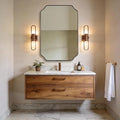 ANDY STAR Brushed Bronze Scalloped Mirror, 26"x38" Bathroom Vanity Mirror, Antique Scalloped Mirror in Premium Stainless Steel Frame, Timeless Shape with Unique Flair, Hangs Vertically/Horizontally
