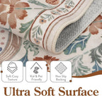 Moynesa Floral 2x3 Rugs for Entryway, Washable Kitchen Rug Non Slip Small Bathroom Throw Rug, Boho Flower Soft Ultra Thin Indoor Front Door Mat for Laundry Bedroom Entry, Beige