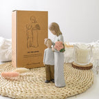 Mother and Son Figurines Statues, Sculpted Hand-Painted Mom and Child Statues Gifts for Mother’s Day Anniversary Birthday Home Decor
