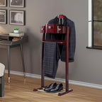 Mens Valet Stand With Top Tray Non-Slip Trouser Bar Clothes Valet Suit Stand Freestanding Clothes Rack For Living Room Entryway Bedroom Office