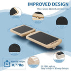 Ankle Balance Board for Plantar Fasciitis & Achilles - Wooden Single Leg Foot Strengthener & Stability Trainer for Office Desk, Rehab & Runners - 16-Exercise Guide & Bag