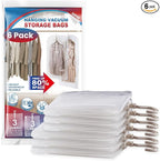 Hanging Vacuum Storage Bags, 6 Pack Large Hanging Space Saver Bags, Vacuum Sealed for Clothes Suits Dress Jackets for Moving Supplies(3 Long, 3 Short)