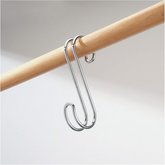 InterDesign Classico Metal Over the Rod Dual Hooks, Closet Accessory Organizer for Ties, Belts, Scarves, Handbags