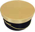 Sarah's Hat Boxes Classic Black/Gold Hat Box – 16.75" x 8.5" (Dia. x Ht.) Handmade in USA – Odorless Non-Toxic Adhesive, Cording Handle – Premium Storage for Hats & Accessories