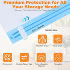 Travel Vacuum Storage Bags with Compact Cordless Pump, 15-Pack Space Saver Vacuum Seal Bags for Clothing & Luggage, Reusable Compression Bags in 3 Carry-On Sizes