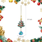 5Pcs Hanging Christmas Ornaments Christmas Tree Crystal Drop Pendant for Thanksgiving Xmas Wedding Party Gifts Crystal Suncatchers Indoor Home Decor