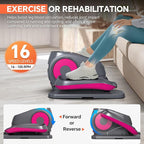 Under Desk Elliptical Machine with Remote Control, 16 Adjustable Speed Electric Ellipse Leg Exerciser Pro As Seen On TV for Senior, Portable Quiet Seated Pedal Exerciser