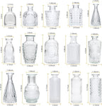 Brajttt Glass Bud Vase Set of 18,Small Glass Vintage Vases for Flowers,Clear Bud Vases in Bulk for Rustic Wedding Decor,Table Centerpieces,Decor Centerpiece for Bathroom