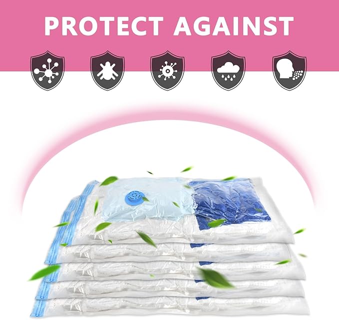 24 Pack Vacuum Storage Bags with Electric Pump, Space Saver Bags (5 Jumbo, 5 Large, 5 Medium, 5 Small, 4 Roll Up Bags) Travel Vacuum Seal Bags for Clothes, Bedding,Blankets,Duvets, Pillows